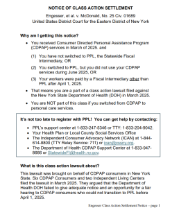 Notice of Class Action Settlement in Engesser et al vs. McDonald